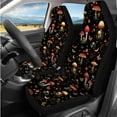 thumbnail image 2 of KUIFORTI Vintage Mushroom Auto Seat Covers Full Set Set 14 Pcs with Auto Center Console Armrest Pad Steering Wheel Cover Seat Belt Pads Car Headrest Protectors for Most Cars, 2 of 7