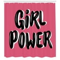 thumbnail image 3 of Girl Slogan Shower Curtain, Chunky and Pop Girl Power Text Glamour Handwritten Design, Fabric Bathroom Set with Hooks, 69"WX70"L, Charcoal Grey Dark Pink White, by Ambesonne, 3 of 3