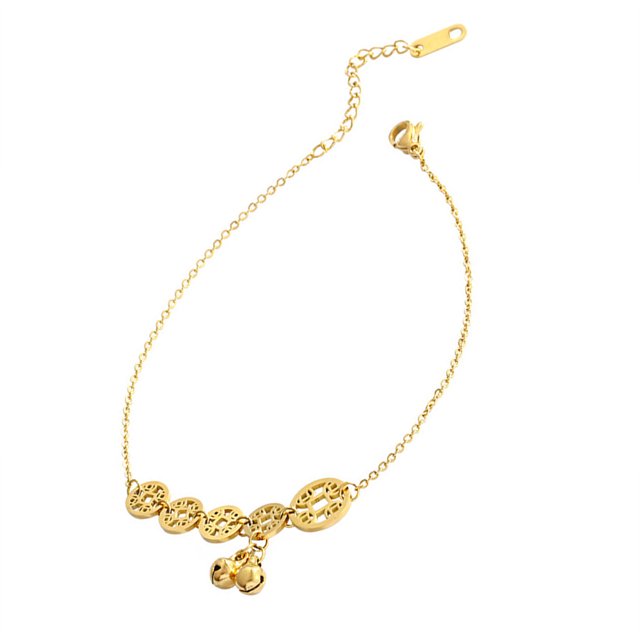 Qarigey Mujer moneda campana colgante tobillera cumpleaños ajustable tobillo joyería Ropa, zapatos y accesorios Miscelánea Qarigey AP011516-00