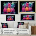 thumbnail image 4 of Designart "Nectar From A Neon Pineapple IV" Pineapples Floater Framed Canvas Wall Art, 4 of 5