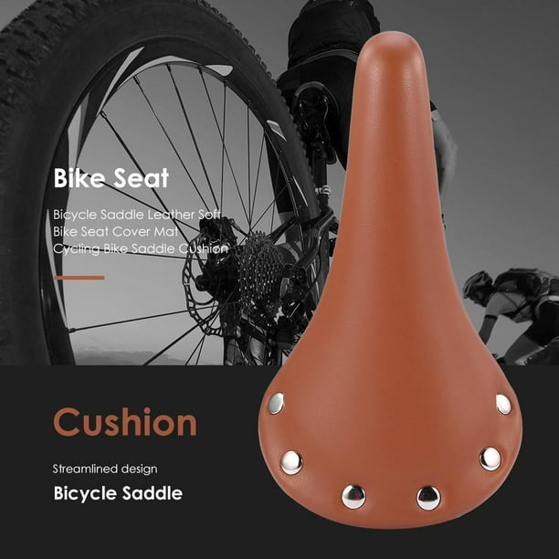 Akloker Bicycle Saddle Leather Soft Bike Seat Cover Mat Mtb Cushion Brown Com Akloker Bicycle Saddle Leather Soft, Brown Leather Bike Seat Cover