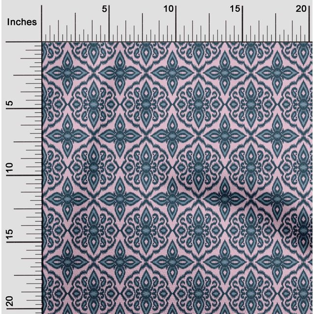 oneOone Polyester Lycra Fabric Paisley & Floral Ikat Print Sewing Fabric BTY 56 Inch Wide