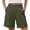 Army Green, variant on Qiopertar Women's Cargo Pants Elastic Waistband Casual Workwear Multi-pocket Shorts Solid Color Loose Fit Comfy Stretchy Five-inch Trousers, Navy XXL