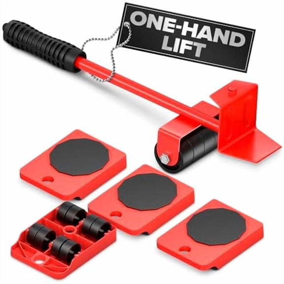 Furniture Lifter Tool &Furniture Moving Sliders Set 360° Rotating Wheels Up to 220 lbs, Refrigerator Movers Sliders with Smooth Glide, Non-Scratch Design for Hardwood Floors, Home & Office Appliances