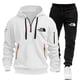 thumbnail image 3 of Conjunto de ropa deportiva para hombre, Sudadera con capucha y cremallera de lana, pantalones de chándal de dos tallas, a la moda, S-3XL, 2024, 3 of 4