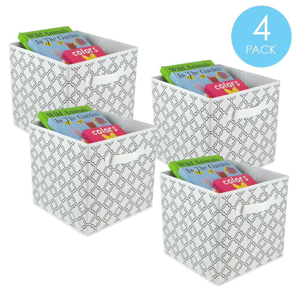 Quatrefoil Collapsible Non Woven Storage Cube White Walmart Com Walmart Com