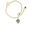thumbnail image 2 of Delight Jewelry Silvertone Clam Spinner Gold-tone Rose Link Chain Bracelet, 6.25"+1.75" Extender, 2 of 4