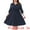 Navy Blue, variant on DARING DIVA Plus Size Notch 3/4 Rolled Sleeve Button Midi Shirt Dress 1X Navy Blue