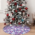 thumbnail image 4 of KLL 48" Christmas Tree Skirt blue flower Skull colorful Xmas Tree Skirts Mat for New Year Xmas Holiday Party Indoor Outdoor Home Decoration, 4 of 5
