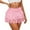 X1 Red, variant on Women's Lace Mini Skirt with Shorts Elegant Mesh Short Skirts Layered Ruffle Skirts A Line Hight Waisted Skirt Skort,Color:Red,Size:XXL