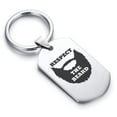 thumbnail image 1 of Stainless Steel Respect the Beard Dog Tag Keychain Circle Ring, 1 of 2