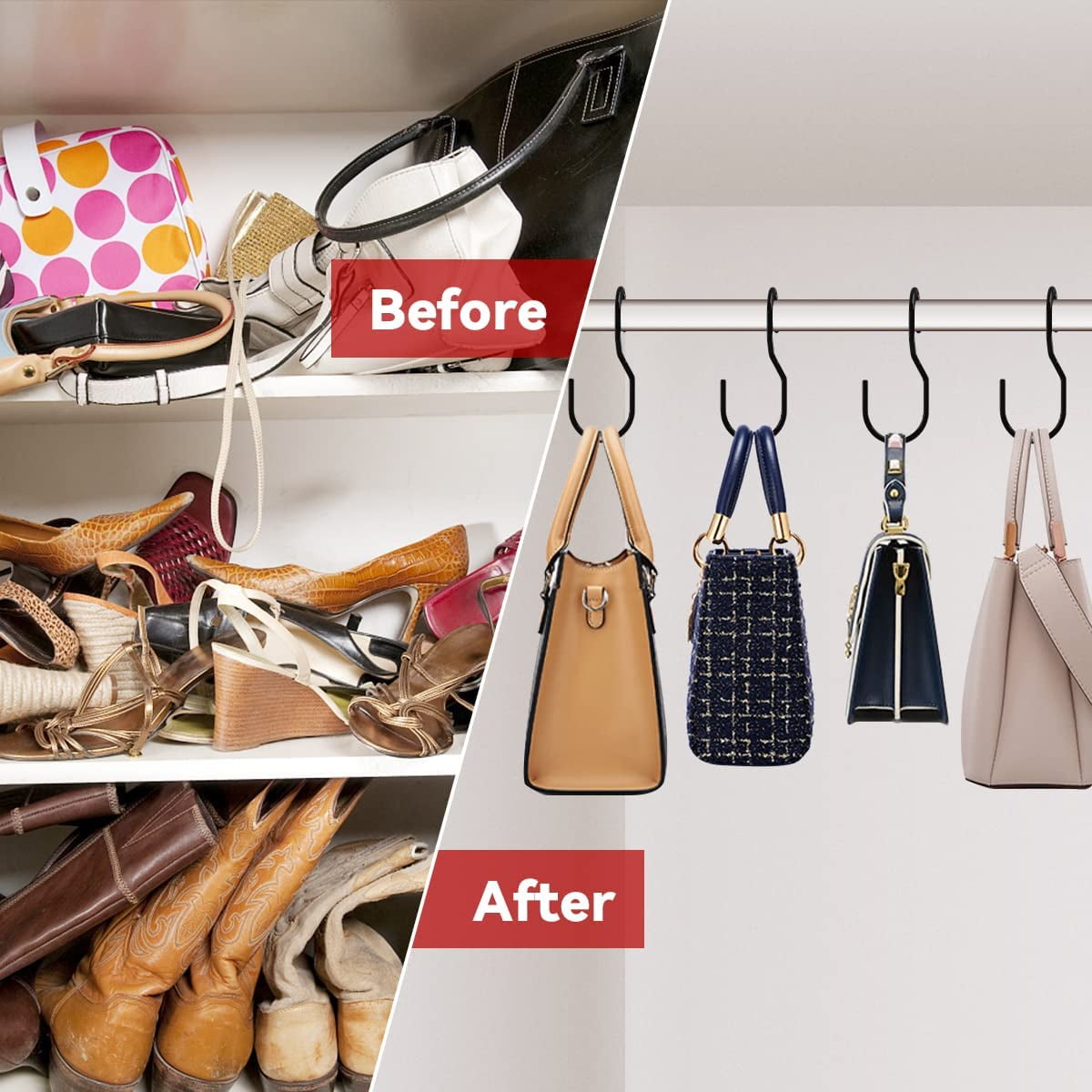 Detachable Hanging Handbag Purse Organizer For Closet, Purse Bag Storage  Holder For Wardrobe Closet With 4 Shelves Space Saving Purse Organizers |  Fruugo NO