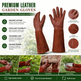 thumbnail image 2 of Long Garden Gloves for Women Man, Thorn Proof Rose Pruning Cowhide Leather Garden Gloves for Cactus, Rose and More - L, 2 of 7