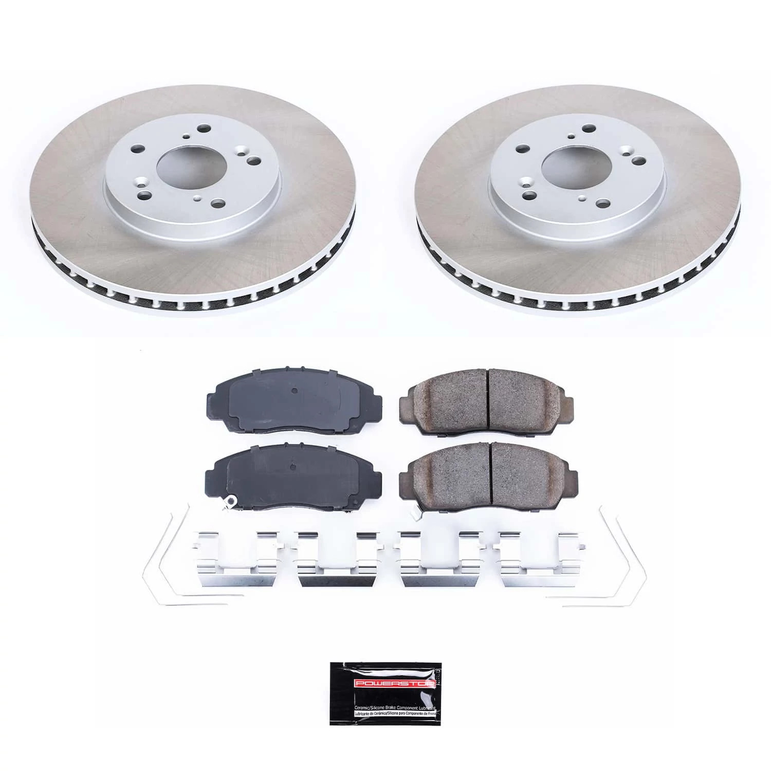 PowerStop Front Semi-Coated Rotor and Low-Dust Ceramic Brake Pad Kit SC5392