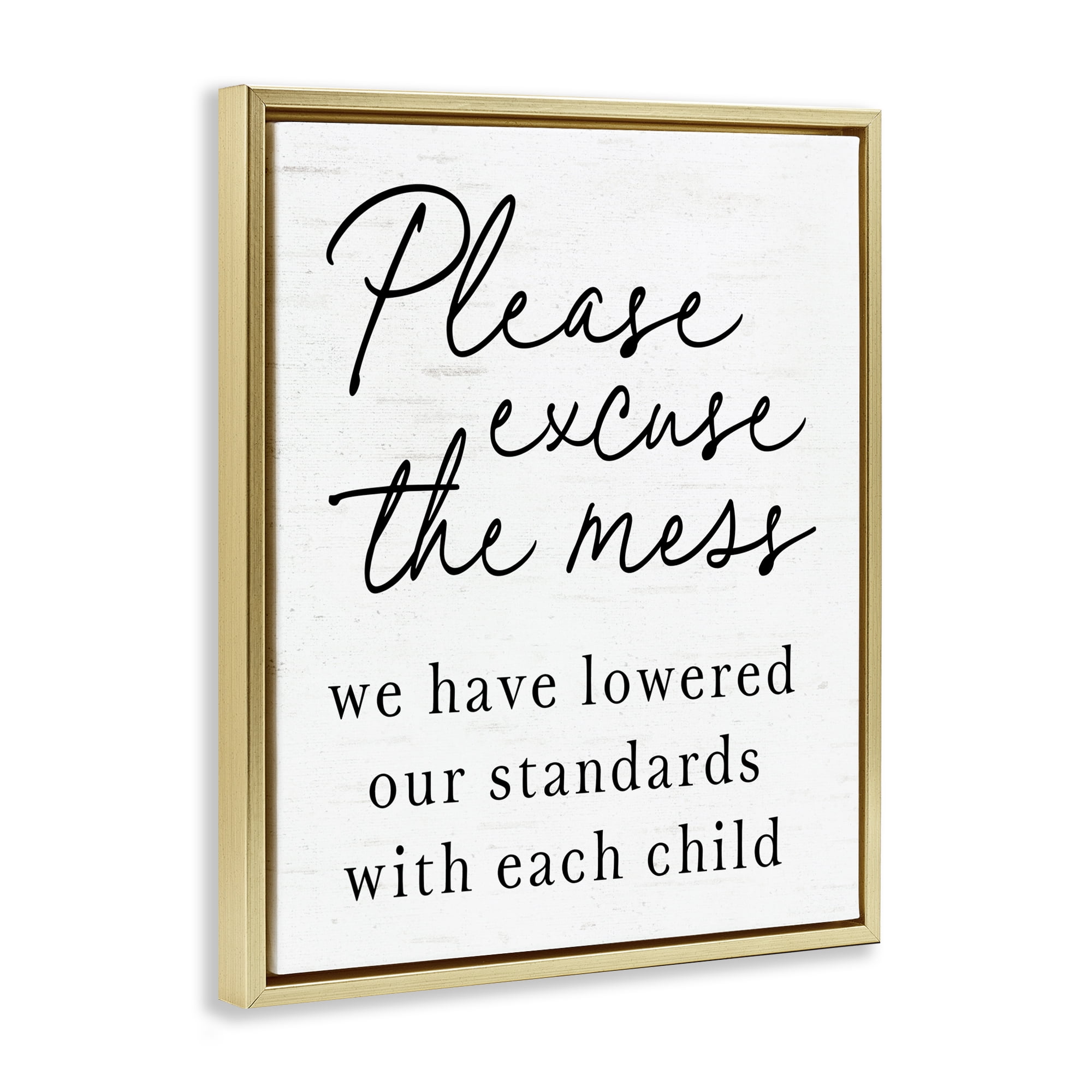 Lowered Stand With Each Child Gold Framed Floater Canvas Wall Art, design by Lettered and Lined