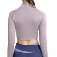 thumbnail image 4 of Veste Courte pour Femmes, Haut Décontracté Sportif à Manches Longues et Col Rond en Noir, Imitation Rayonne Légère, Lavable en Machine, Convient à la Taille, 4 of 8