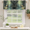 thumbnail image 3 of Green Forest Deer Valances for Windows, Fantasy Vintage Nature Scenery Light Filtering Kitchen Curtains, Rod Pocket Window Valance Curtains for Living Room Bedroom, 42" W x 18" L, 2 Panels, 3 of 9