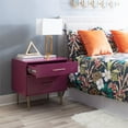 thumbnail image 3 of Bowery Hill Modern Two Drawer Wood Nightstand in Raspberry Purple, 3 of 19