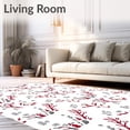 thumbnail image 2 of ODIKA 8'x10' Machine Washable Non-Slip Area Rug, Whimsical Winter Woodland Scene Featuring Elk and Snowy Branches High Traffic Rug, Red, 733037, 2 of 7