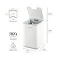 thumbnail image 4 of Nine Stars Automatic Bathroom Trash Can, 2 Gallon Plastic, Motion Sensor Hands-Free Soft-Close Lid Garbage Bin, White, 4 of 8