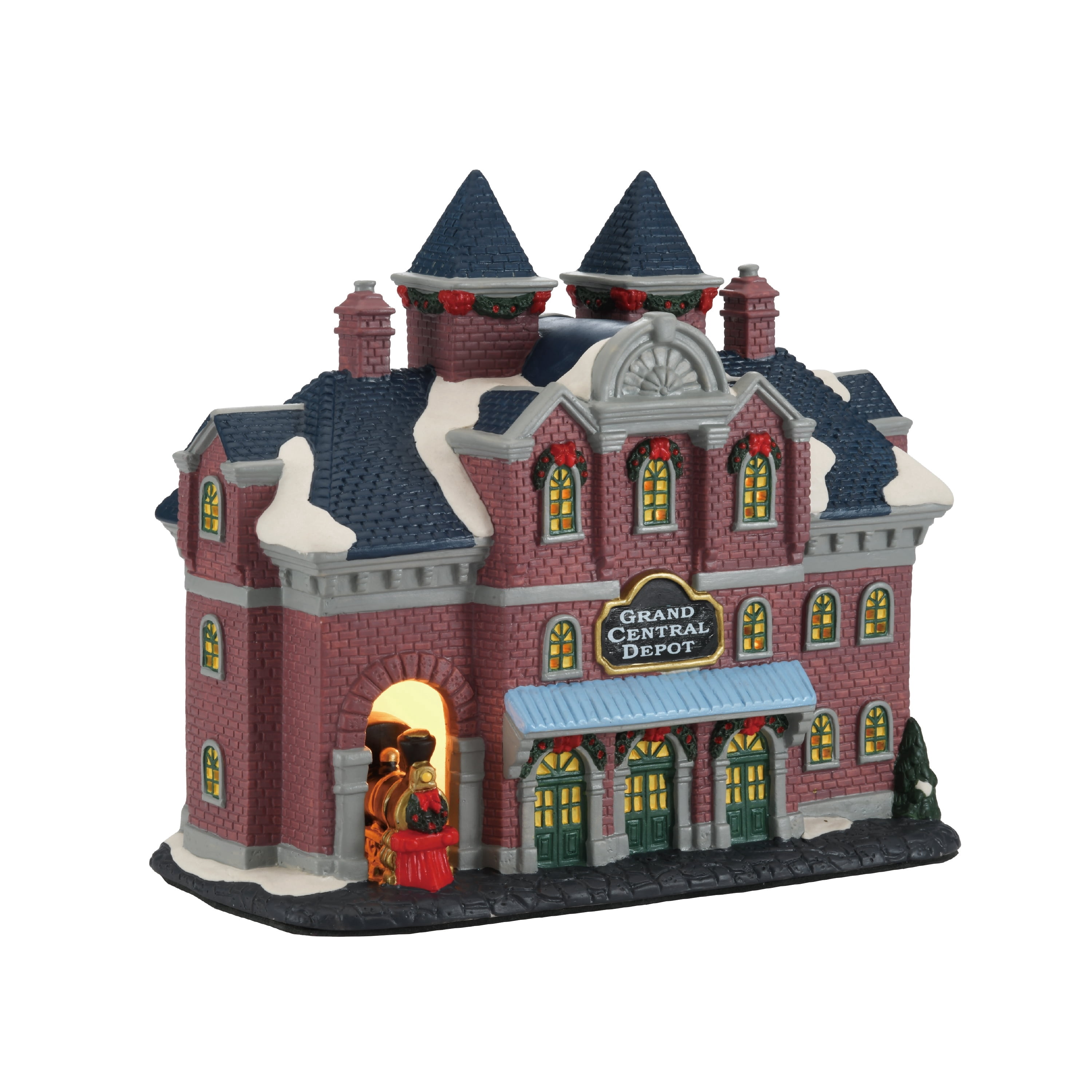 Light-Up Grand Central Depot Christmas Village Building, Multicolor, 8", by Holiday Time