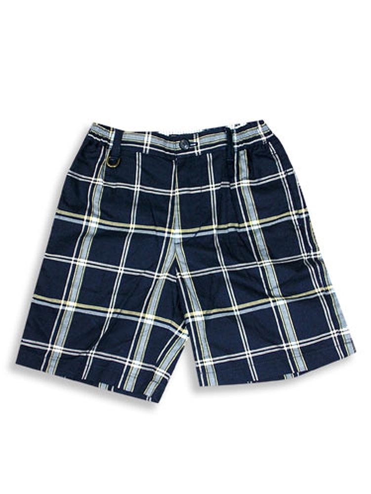 ELand Little Boys Golf Shorts 84484 (Navy Plaid)