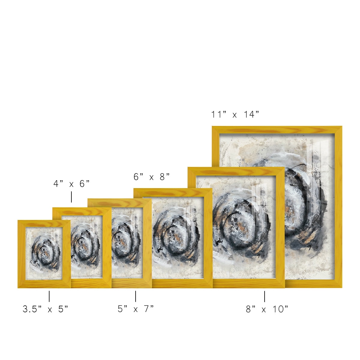 Circular Energy IV -Framed Print w/glass-Sunflower Yellow