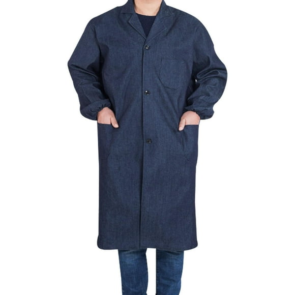laboratorio para hombre, chaqueta vaquera cómoda larga con bolsillo, ideal para trabajos en escenario, carpintería, forja, soldadura