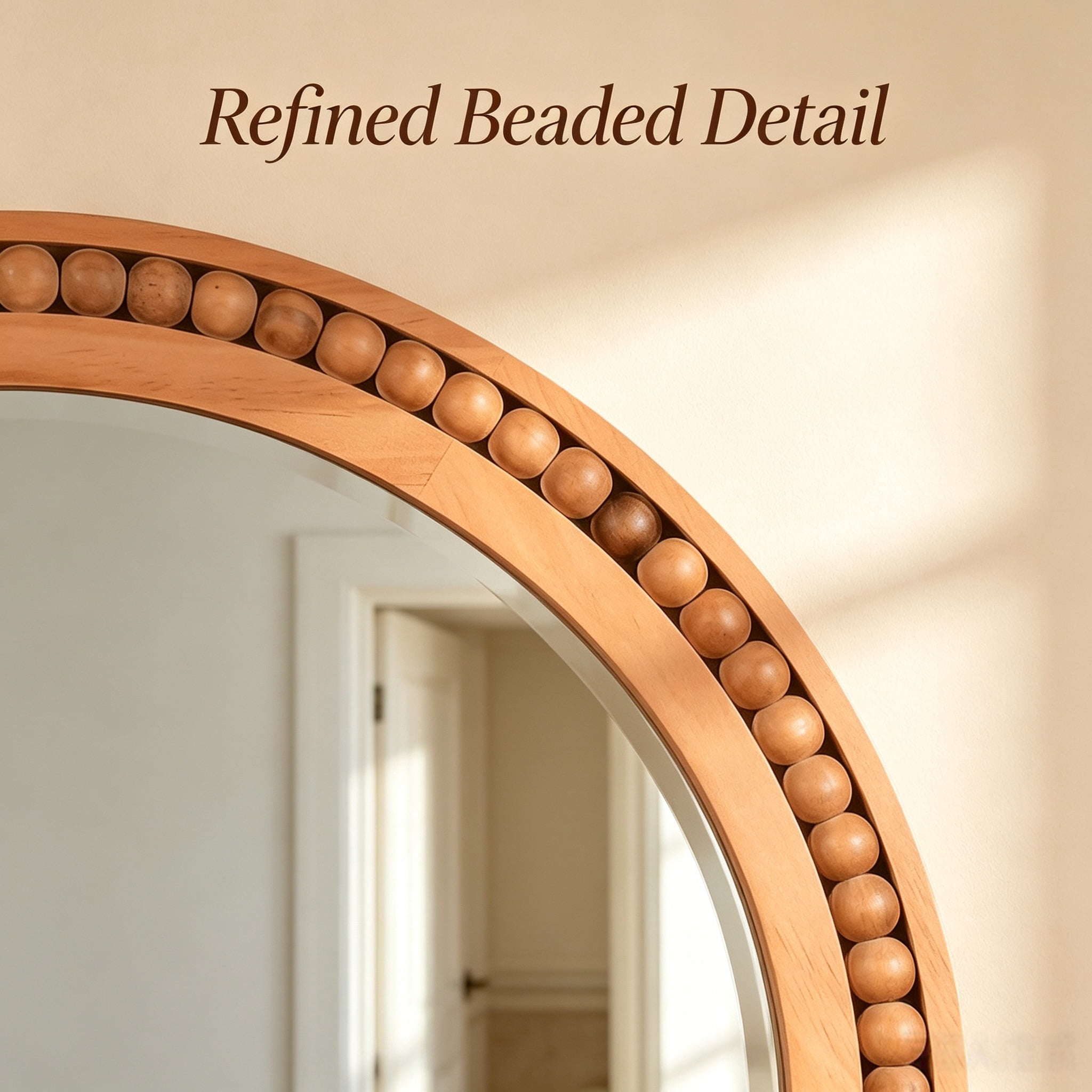 Leumius 36"x 24" Arched Bathroom Mirror Wall Mirror with Wooden Frame,Rustic Farmhouse Decor Mirror for Entryway, Bathroom & Living Room,Brown