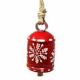 thumbnail image 3 of Recycled Rustic Red and White Snowflake Iron Hanging Bell, 3 of 4