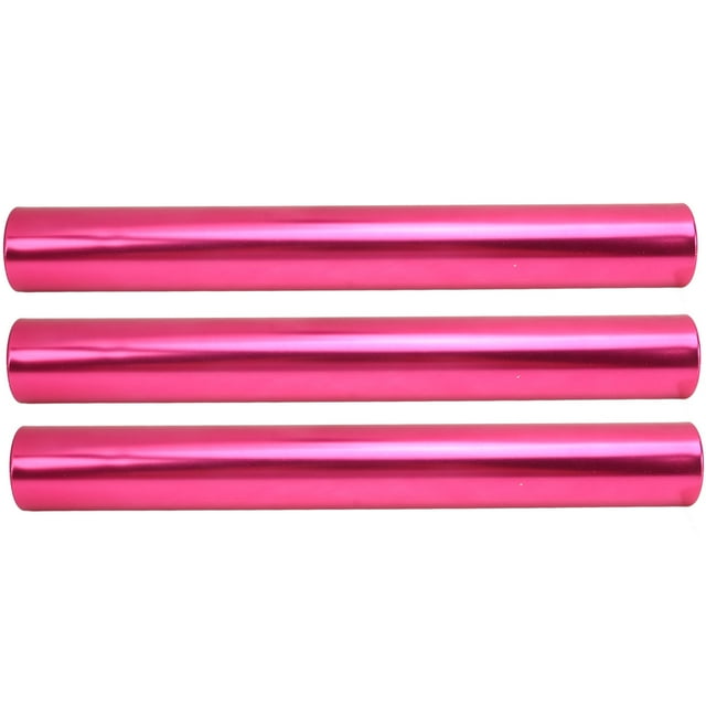 bastones de relevo de pista de aleación de aluminio, equipos de carrera para equipos de carrera al aire libre, eventos de relevo estudiantiles, color rosa y rojo.