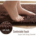 thumbnail image 2 of Softlife Luxury Soft Bathroom Non-Slip Rug Shaggy Bath Mat,20"x32",Coffee, 2 of 5