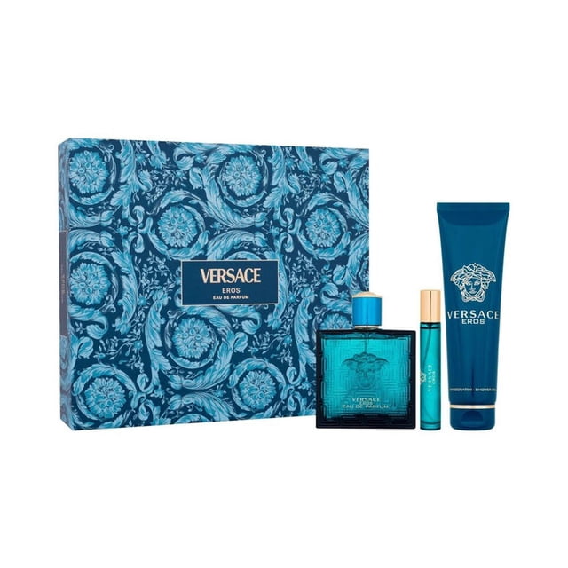 Set Eros de Versace 3 piezas EDP Versace Spray EDP de 3.4 oz, Spray EDP de 0.3 oz, Desodorante en barra con perfume de 2.5 oz 3 Pc Gift Set