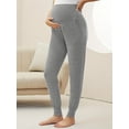 thumbnail image 5 of Yawrut Women's Light grey Maternity Pants, Casual High Waist Abdominal Support Leg Bundle Sports Casual Pants, 5 of 7