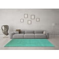 thumbnail image 3 of Ahgly Company Indoor Round Oriental Turquoise Blue Traditional Area Rugs, 7' Round, 3 of 4