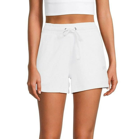 DKNY Sport Womens Terry Cloth Relaxed Shorts White L