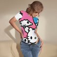 thumbnail image 4 of Lsque Sanrio Women's Crew Neck Short Sleeve Bodysuit Basic T Shirts Tops Onesie Adult Cute Pajama-Small, 4 of 8