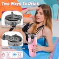 thumbnail image 3 of WarmH 30 oz Tumbler with Handle and Straw Lid, Double Walled Vacuum Insulated Water Bottle Leakproof Tumbler Travel Coffee Mug Thermal Cup, Cupholder Friendly for Office, Home, Sport, Pink, 3 of 14