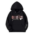 thumbnail image 3 of Christian Hoodies for Toddler Girls Oversized Jesus Hoodie God is Good Bible Verse Pullover Long Sleeve Tops, Black 7-8, 3 of 3