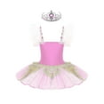 thumbnail image 2 of iiniim Kids Girls Camisole Skirted Leotards Swan Dance Ballet Lace Bead Ballet Tutu Dress Ballerina Type B Pink 10-12, 2 of 7