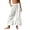 White, variant on YYV Summer Outfits for Women 2026 Drawstring Waist Cropped Pants with Ruffle Hem Ankle Trousers with Pockets Casual Wear Beige XL