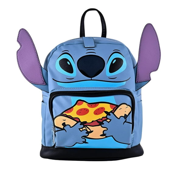 Lilo and Stitch Mini Backpack for Adults and Teens Womens Double Strap Shoulder Bag (Blue Pizza)