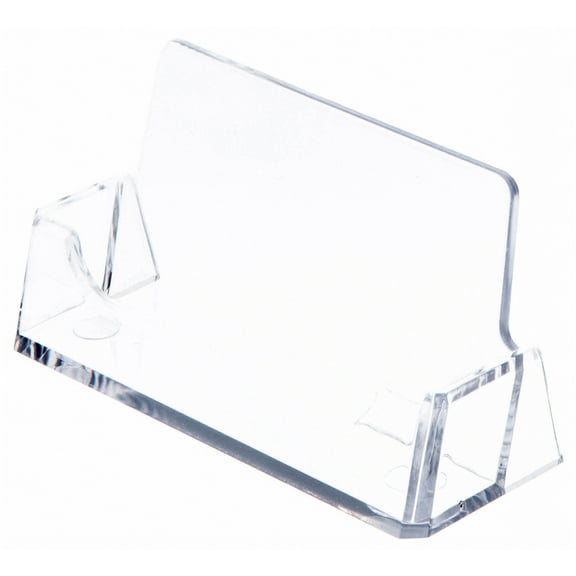 Plymor Clear Acrylic Standard Business Card Holder Display, 3.875" W x 1.375" D x 2" H (12 Pack)