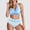 Light Blue, variant on Two Piece Swimsuits for Women High Waisted Bikini Bathing Suits Halter Wrap Swimsuits Printed Swimwear Tummy Control Elegant Summer Beach Vacation Poolside Lounging Sky Blue L