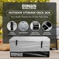 thumbnail image 2 of Domain Shelters 117 Gallon Outdoor Patio Storage Deck Box, Gray/Black, 2 of 10