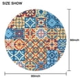 thumbnail image 6 of Multicolor Ethnic Geometric Patchwork Pattern Round Tablecloth 60"x60",Wrinkle Wipeable Table Cloth for Kitchen Dining Room Picnic Patio Party, 6 of 6