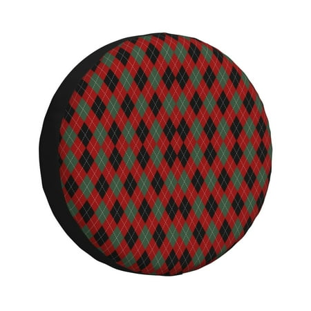 Zeuib Argyle Plaid Tire Cover Wheel Cover Spare Tire Cover Anti-UV Waterproof spare tire cover for Trailers RV Truck and Camper-15 inch