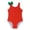 Z1-Red, variant on Toddler Swimsuit Girl Floral Print One Piece Upf 50 Sun Bathing With Ruffle Skirt Soft Swimwear Red Size 3-4 Years