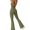 thumbnail image 4 of Women's Yoga Ribbed One Piece Tank Tops Rompers Sleeveless Workout Bodysuits Exercise Jumpsuits, 4 of 8