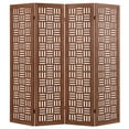thumbnail image 1 of Gymax 4-Panel Room Divider w/ Double Action Metal Hinges Solid Wood Frame for Bedroom, 1 of 10